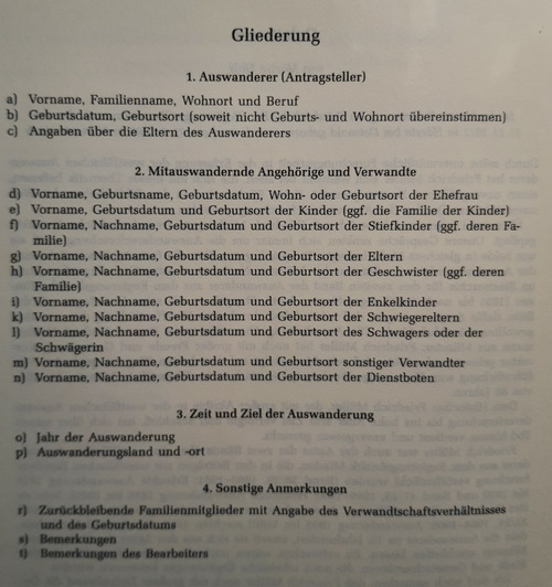 Auszug aus dem Buch, Gliederung