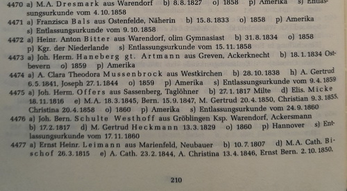 Auszug aus dem Buch, Nr. 4475 Joh. Bern.Schulte-Westhoff